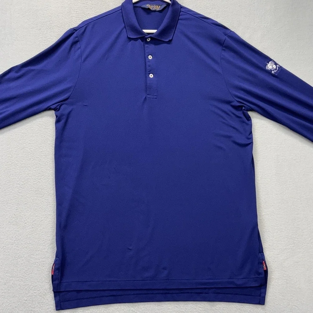 Polo Golf Ralph Lauren Polo Shirt Mens Large Blue Long Sleeve Stretch Richland